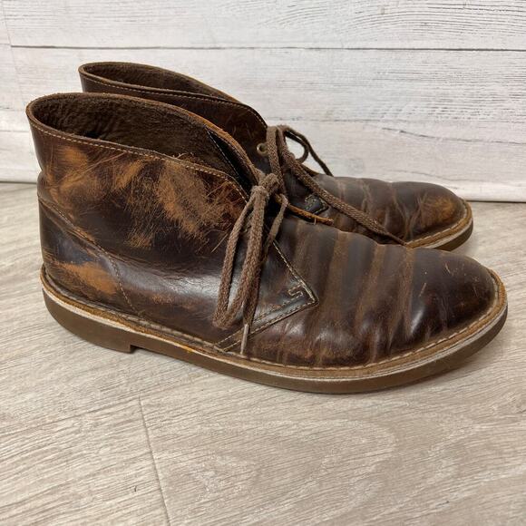 Clarks Shoes Mens Size US 9M / EU 42 Bushacre 2 Chukka Boots in Brown Leather main image 11